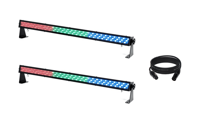 - 2x Showtec Bar 8 LED Light - XLR- & stroomkabels